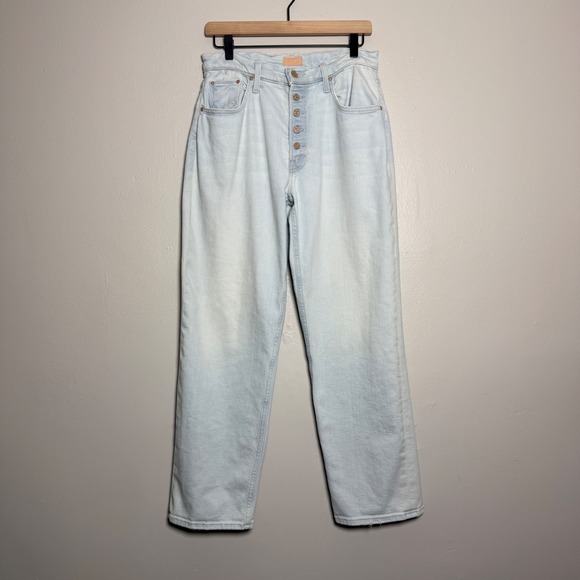 MOTHER Denim - Mother Jeans Womens 27 Light Blue The Pixie Tomcat Ankle Wash Button Fly